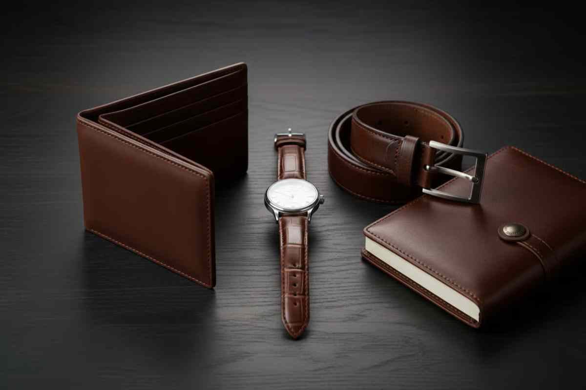 2. Cadouri barbati pentru aniversare si ocazii speciale_Portofel, ceas, curea, agenda pe masa