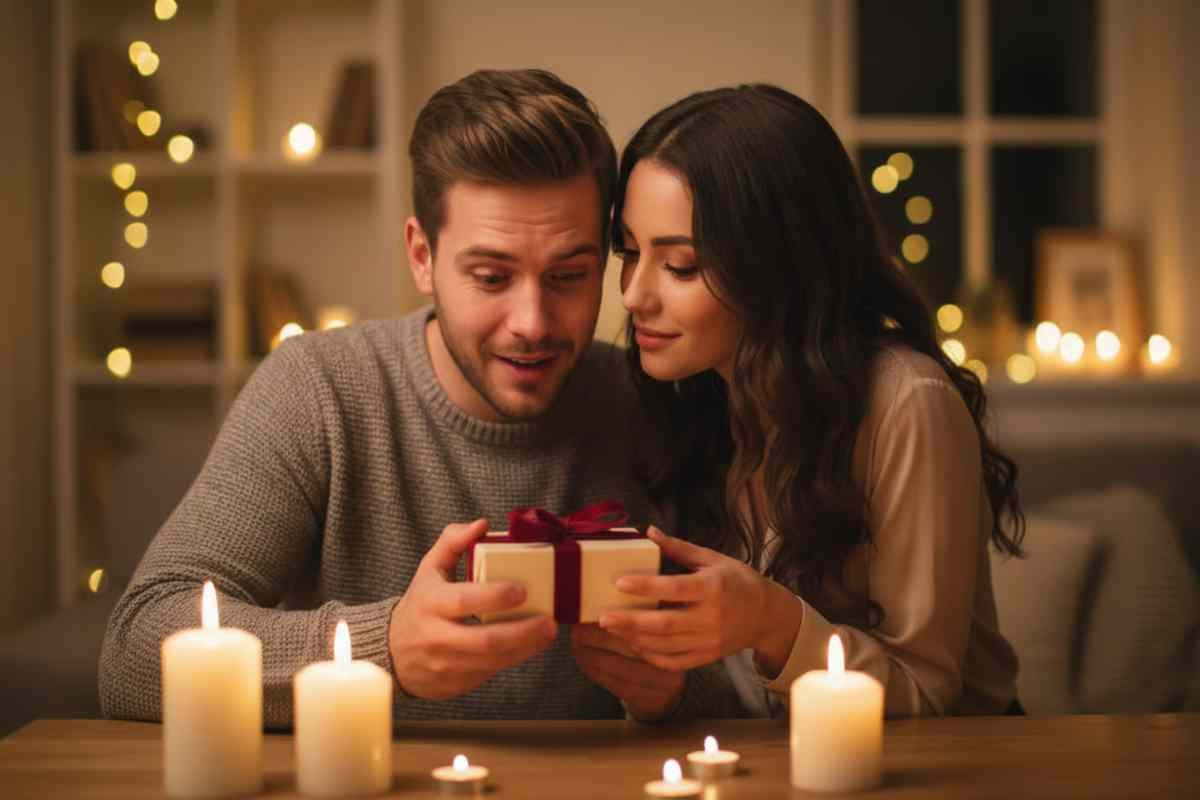 3. Cele mai tari cadouri pentru barbati in functie de varsta_Cuplu romantic impartasind un moment special cu cadou personalizat