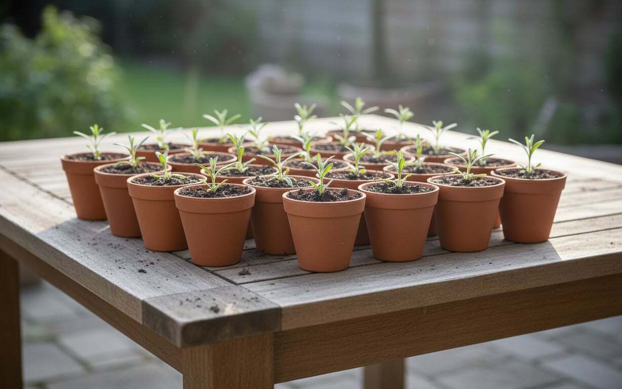 3. Plantarea lavandei (ghivece cu rasad, pui de lavanda, gradina)