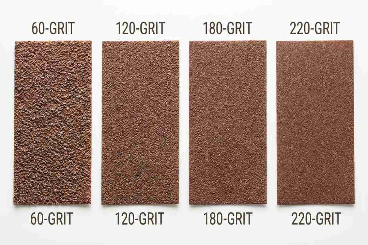 4. Granulatie hartie abraziva - cum sa alegi corect_Comparatie vizuala a hartiei abrazive cu diferite granulatii
