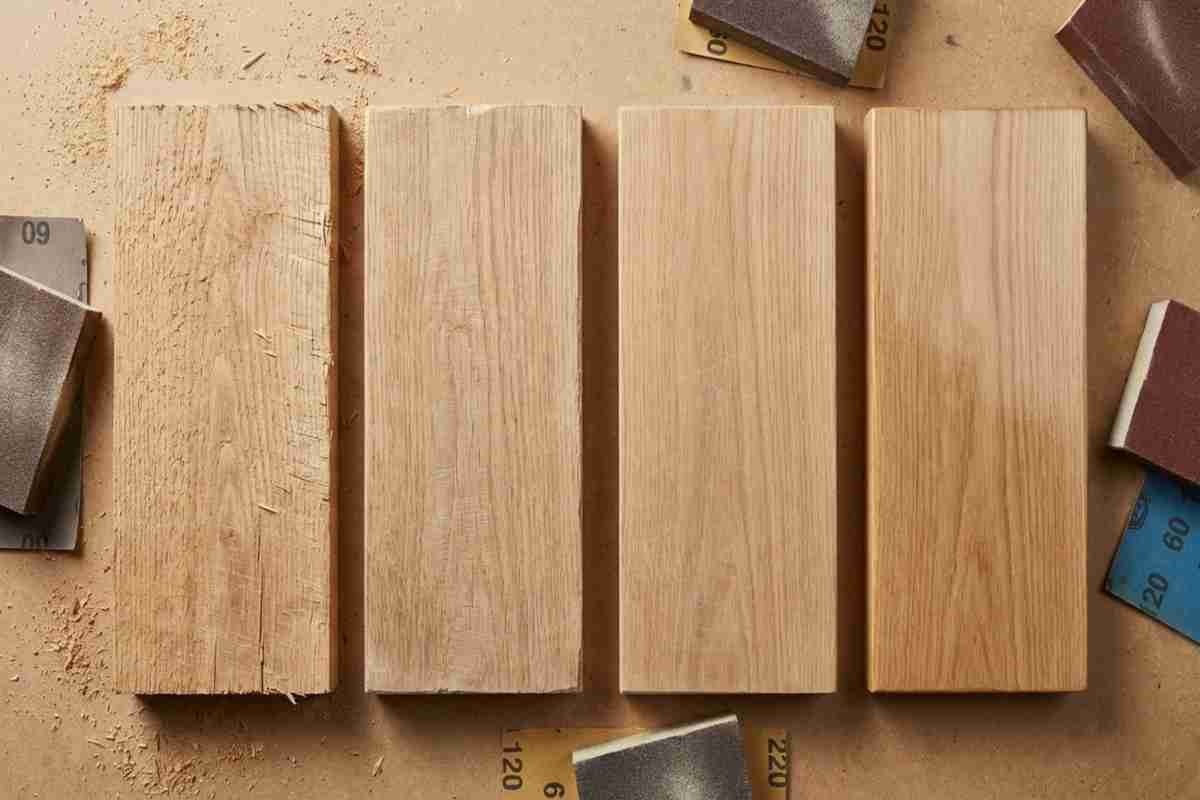 6. Proces pas cu pas pentru slefuirea lemnului_Progresie vizuala a procesului de slefuire in mai multe etape