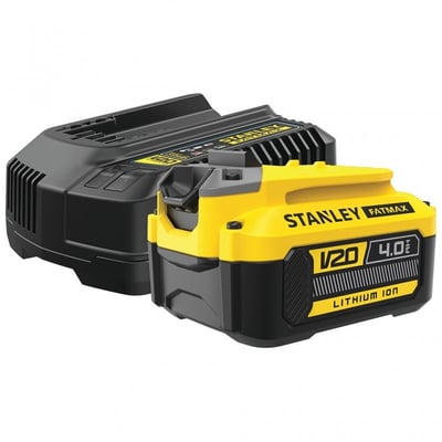 Kit baterie + incarcator 18V, Stanley Fatmax V20, SFMCB14M1, 1 x incarcator, 1 x 4.0 Ah