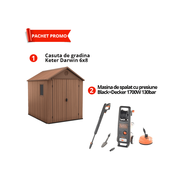 pachet-promo-casuta-de-gradina-maro-keter-darwin-6x8-masina-de-spalat-cu-presiune-blackdecker-1700w-130bar-420lh-bxpw1700pe