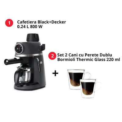 pachet-set-2-cani-cu-perete-dublu-bormioli-thermic-glass-220-ml-cafetiera-blackdecker-024-l-800-w